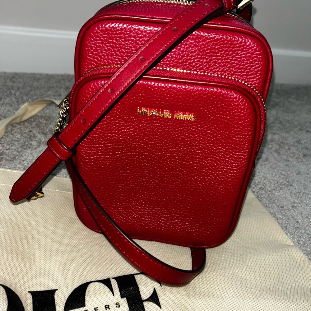 Michael Kors Cherry Red Jet Set Crossbody Bag